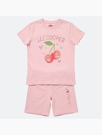 Lee Cooper - Completo da bambina t shirt a maniche corte e shorts