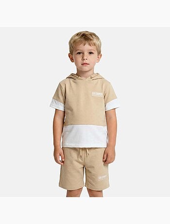 Lee Cooper - Completo da bambino felpa con cappuccio a maniche corte e bermuda