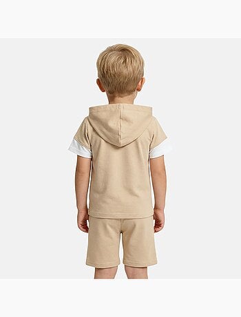 Lee Cooper - Completo da bambino felpa con cappuccio a maniche corte e bermuda