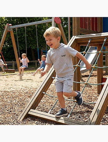 Lee Cooper - Completo da bambino felpa con cappuccio a maniche corte e bermuda