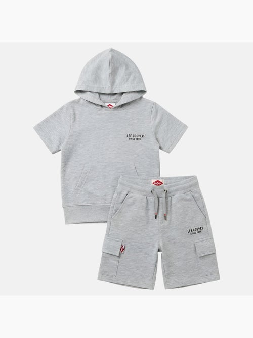 Lee Cooper - Completo da bambino felpa con cappuccio a maniche corte e bermuda - Kiabi