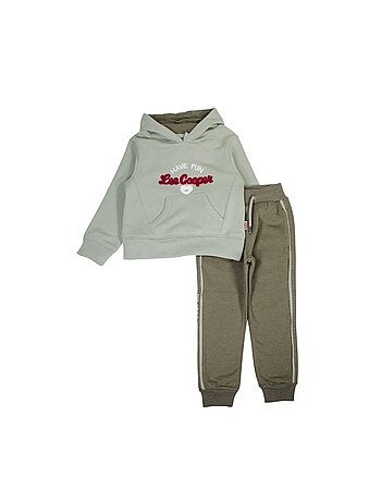 Lee Cooper - Completo felpa con cappuccio e pantalone jogging bambina
