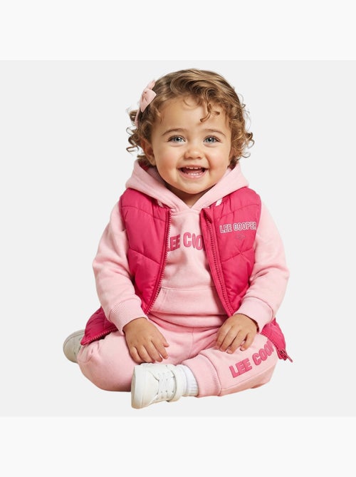 Lee Cooper - Completo felpa con cappuccio e pantalone jogging con piumino neonata - Kiabi