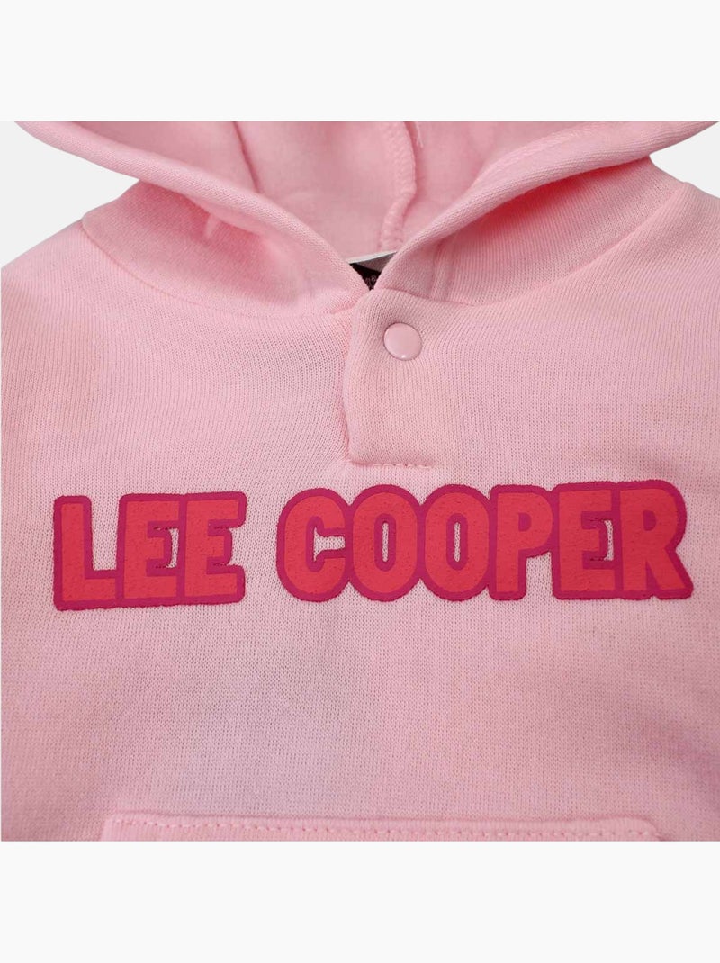 Lee Cooper - Completo felpa con cappuccio e pantalone jogging con piumino neonata Rosa - Kiabi