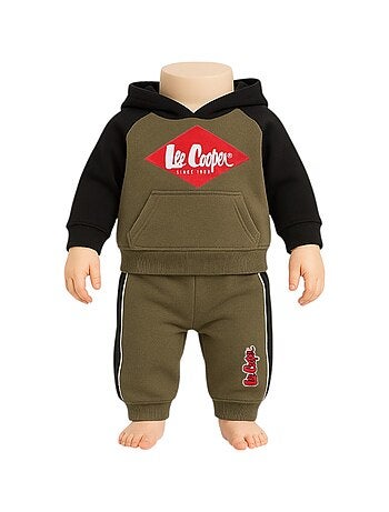 Lee Cooper - Completo felpa con cappuccio e pantalone jogging neonato bambino