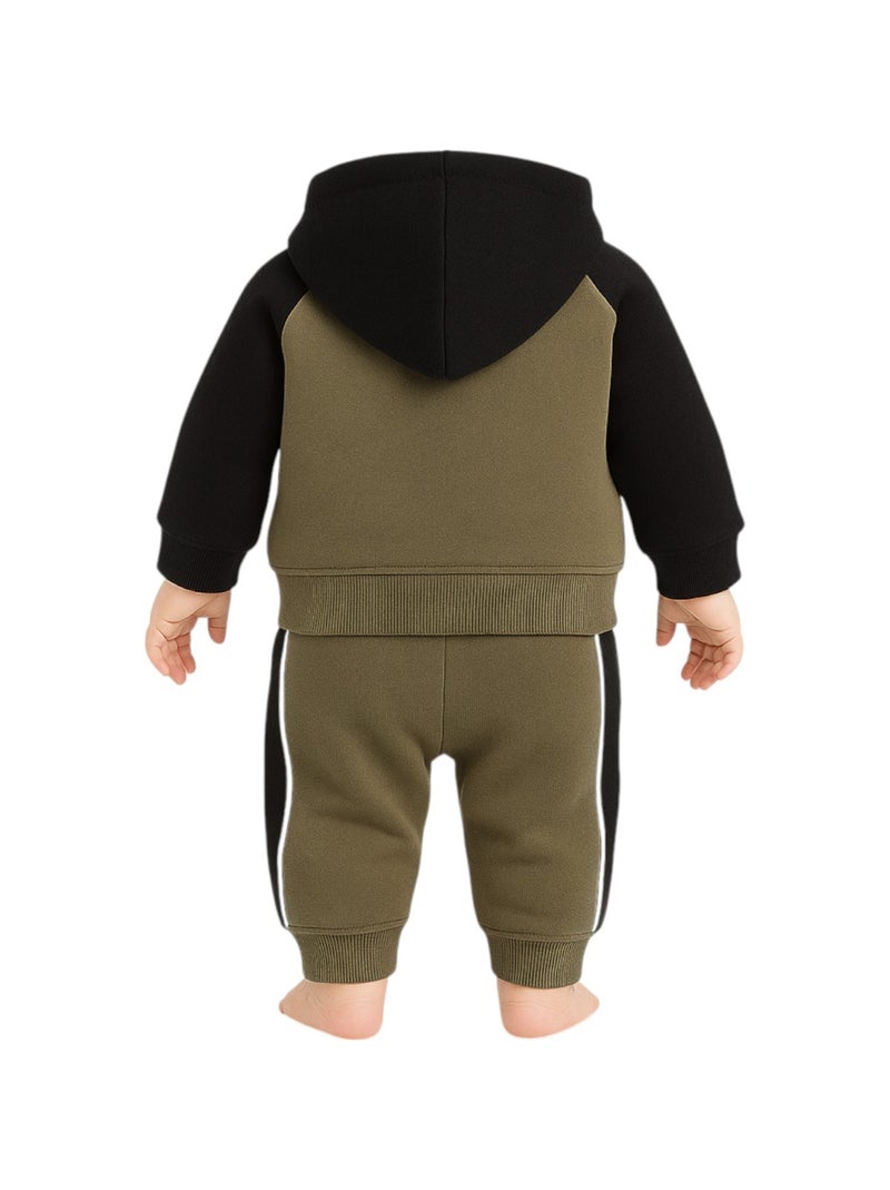 Lee Cooper - Completo felpa con cappuccio e pantalone jogging neonato bambino Cachi - Kiabi