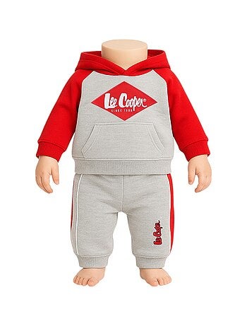 Lee Cooper - Completo felpa con cappuccio e pantalone jogging neonato bambino