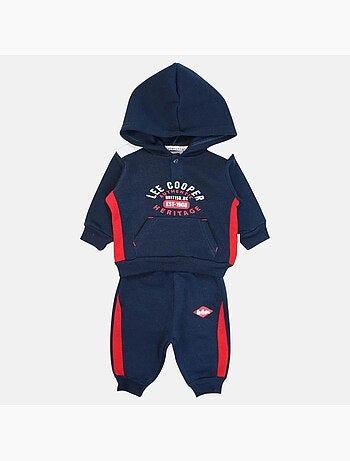 Lee Cooper - Completo felpa con cappuccio e pantalone jogging neonato