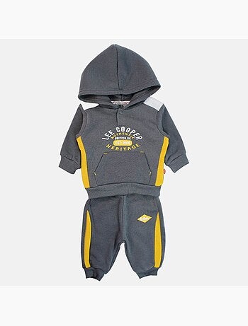 Lee Cooper - Completo felpa con cappuccio e pantalone jogging neonato
