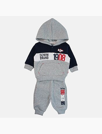 Lee Cooper - Completo felpa con cappuccio e pantalone jogging neonato