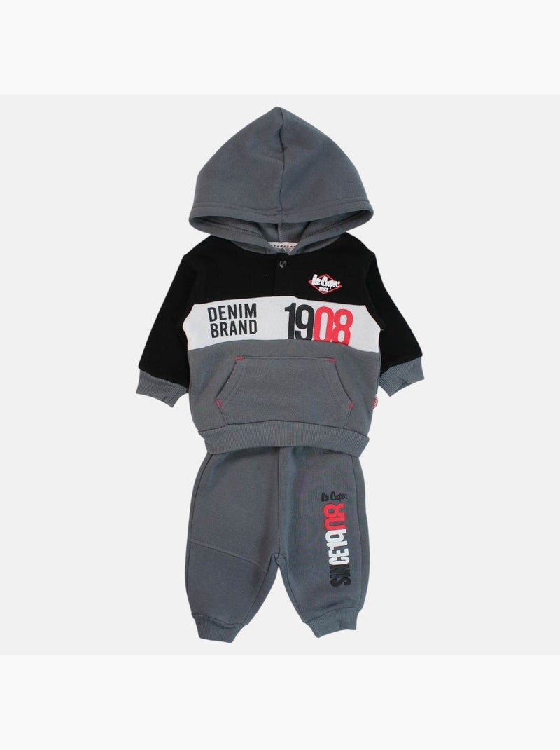 Lee Cooper - Completo felpa con cappuccio e pantalone jogging neonato Grigio scuro - Kiabi