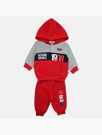 Lee Cooper - Completo felpa con cappuccio e pantalone jogging neonato