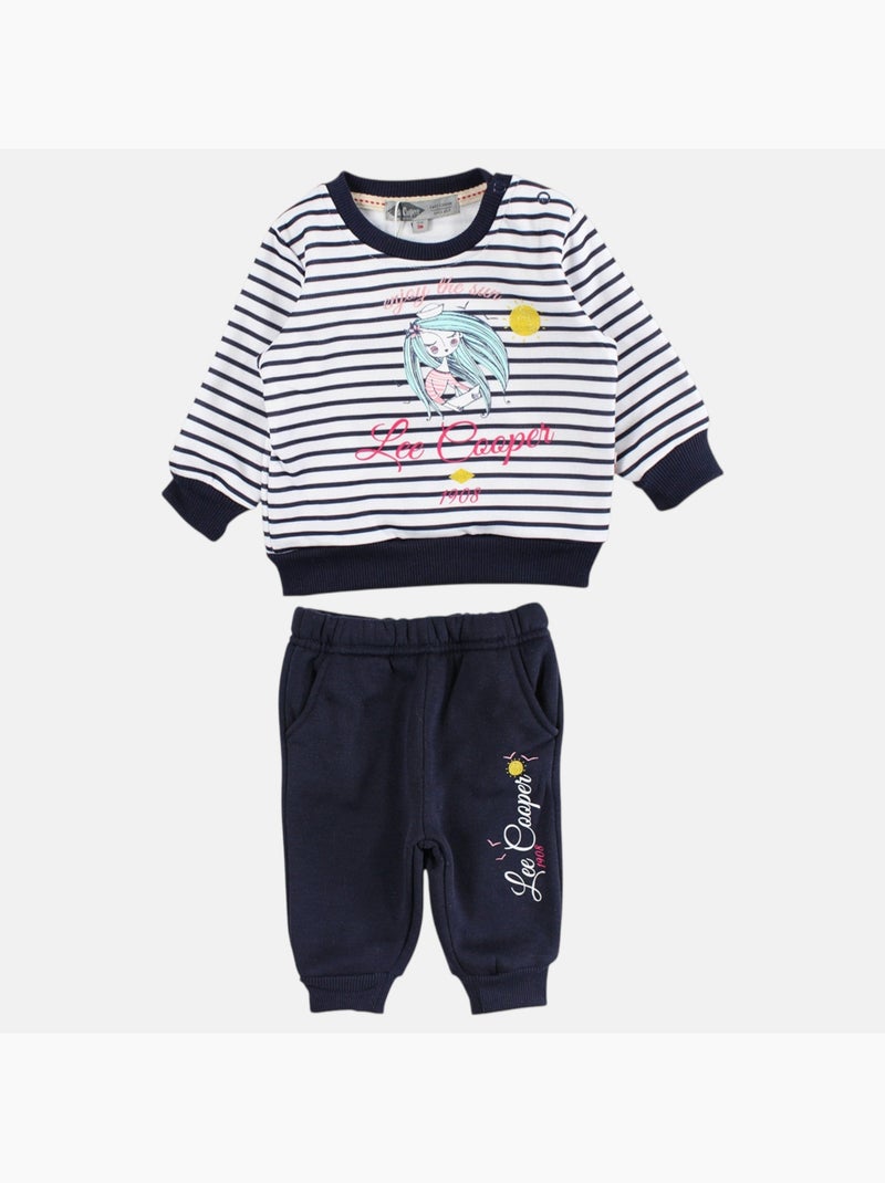 Lee Cooper - Completo felpa e pantalone jogging neonata Blu marino - Kiabi
