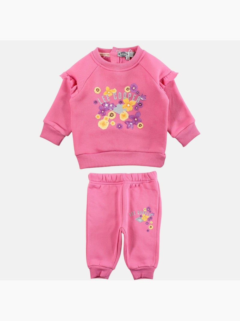 Lee Cooper - Completo felpa e pantalone jogging neonata Rosa - Kiabi