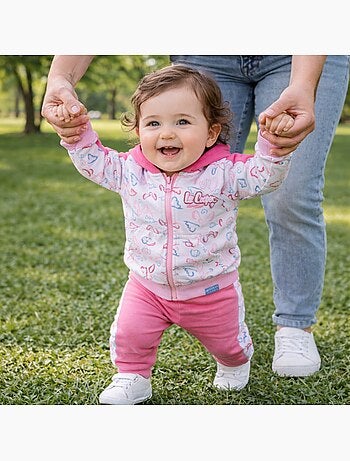 Lee Cooper - Completo giacca con cappuccio e pantalone jogging neonata