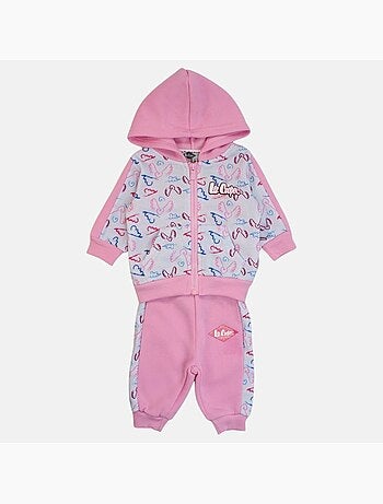 Lee Cooper - Completo giacca con cappuccio e pantalone jogging neonata