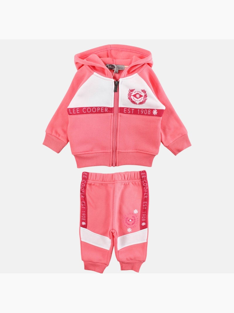 Lee Cooper - Completo giacca con cappuccio e pantalone jogging neonata Rosa - Kiabi