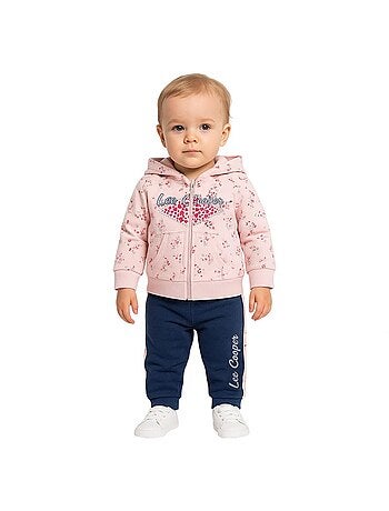 Lee Cooper - Completo giacca con cappuccio e pantalone jogging neonata
