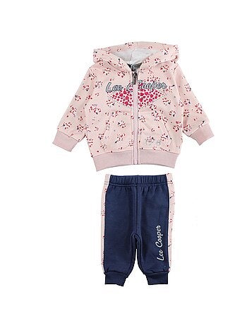 Lee Cooper - Completo giacca con cappuccio e pantalone jogging neonata