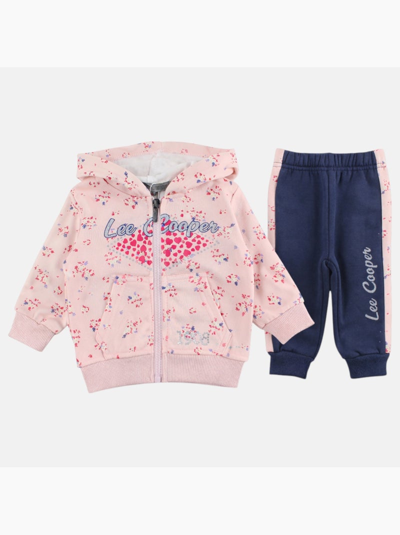 Lee Cooper - Completo giacca con cappuccio e pantalone jogging neonata Rosa - Kiabi