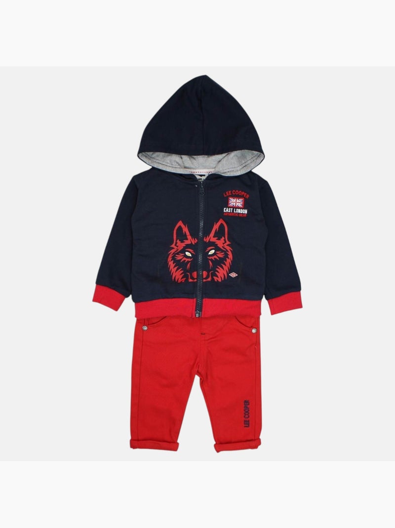Lee Cooper - Completo giacca con cappuccio e pantalone neonato Blu - Kiabi
