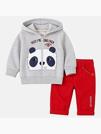 Lee Cooper - Completo giacca con cappuccio e pantalone neonato