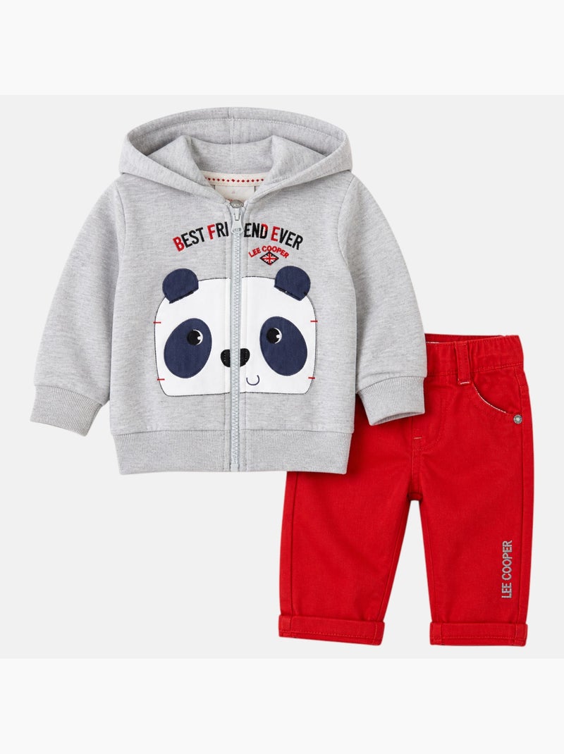 Lee Cooper - Completo giacca con cappuccio e pantalone neonato Grigio - Kiabi