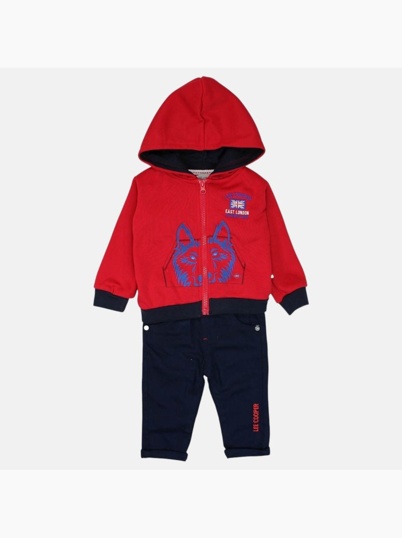 Lee Cooper - Completo giacca con cappuccio e pantalone neonato Rosso - Kiabi