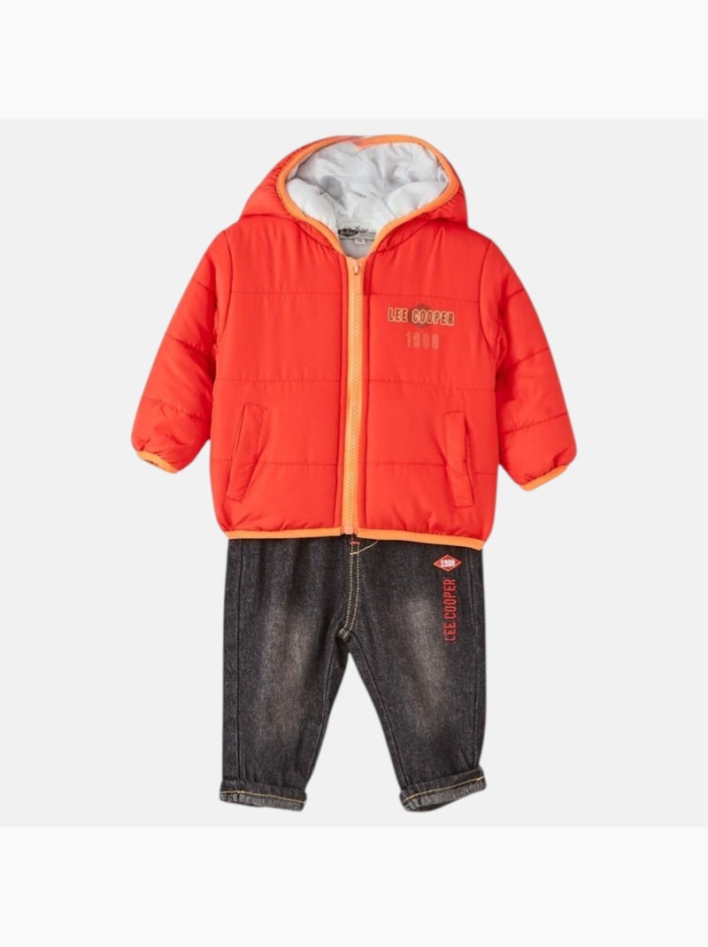 Lee Cooper - Completo giacca con cappuccio e pantalone neonato Rosso - Kiabi