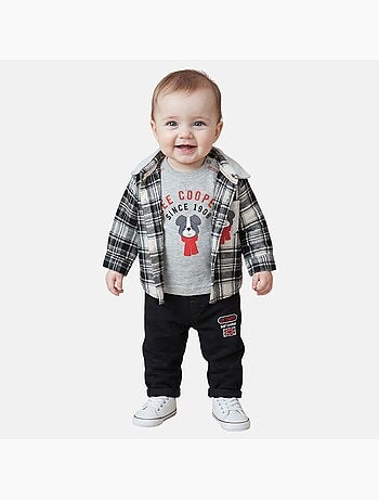Lee Cooper - Completo maglietta a maniche lunghe con giacca e pantalone neonato