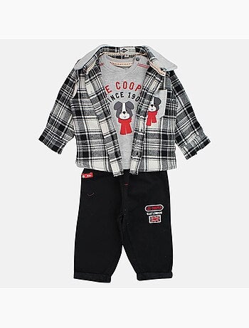 Lee Cooper - Completo maglietta a maniche lunghe con giacca e pantalone neonato