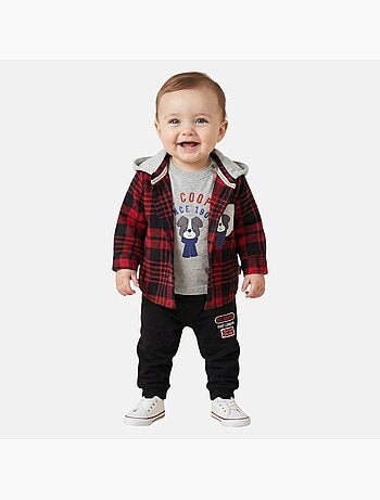 Lee Cooper - Completo maglietta a maniche lunghe con giacca e pantalone neonato