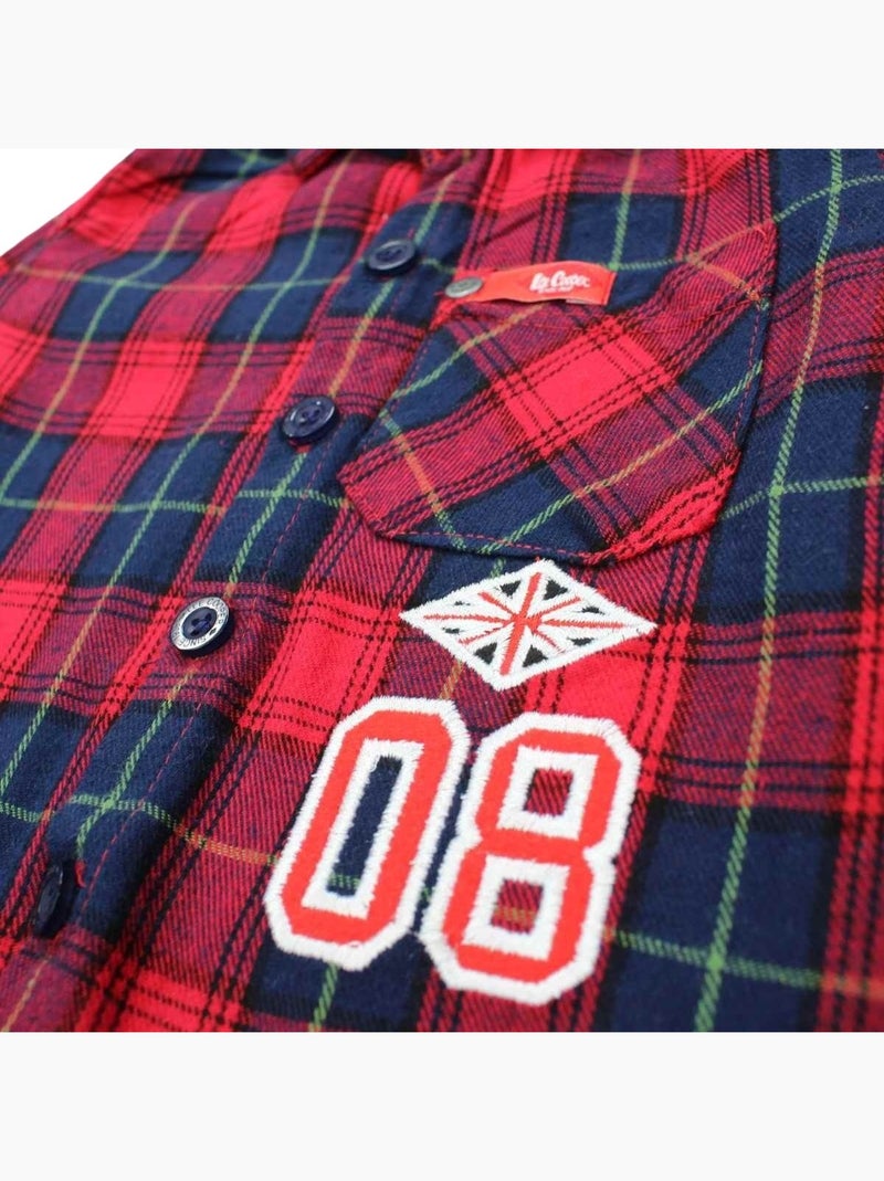 Lee Cooper - Completo maglietta con camicia e pantalone neonato Rosso - Kiabi