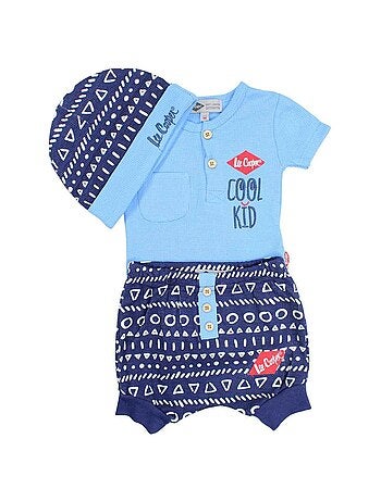 Lee Cooper - Completo maglietta e short con cappello neonato