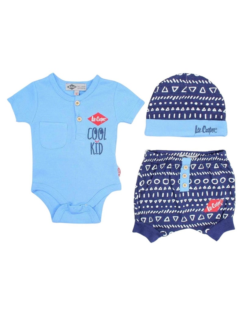 Lee Cooper - Completo maglietta e short con cappello neonato Blu - Kiabi