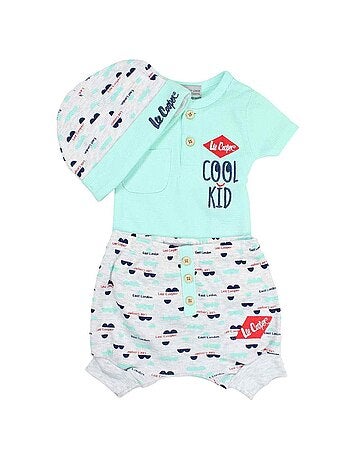 Lee Cooper - Completo maglietta e short con cappello neonato