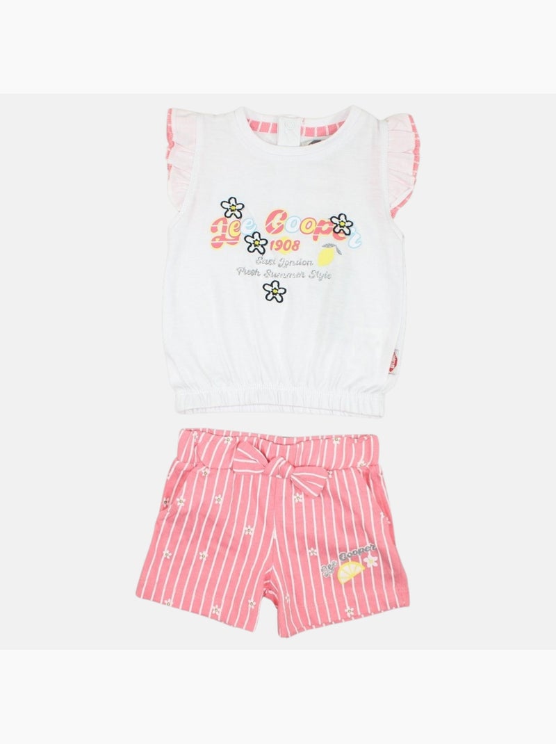 Lee Cooper - Completo maglietta e short neonato Rosa - Kiabi