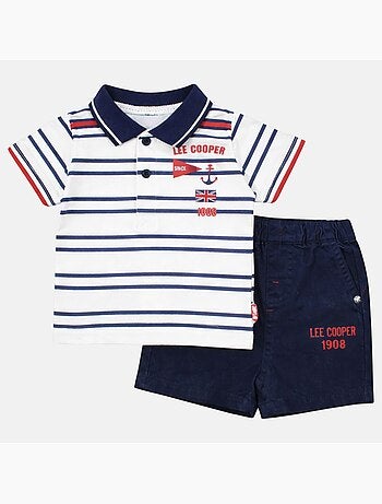 Lee Cooper - Completo neonato maschio polo a maniche corte e pantaloncino