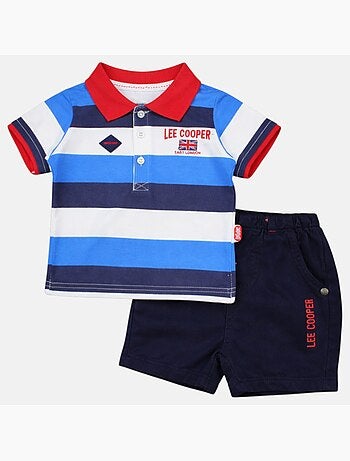 Lee Cooper - Completo neonato maschio polo a maniche corte e pantaloncino