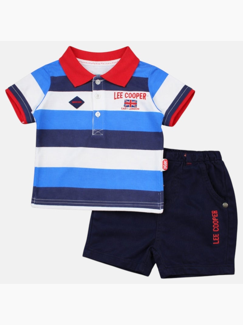 Lee Cooper - Completo neonato maschio polo a maniche corte e pantaloncino Blu - Kiabi