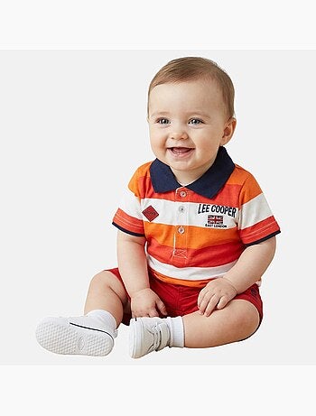 Lee Cooper - Completo neonato maschio polo a maniche corte e pantaloncino