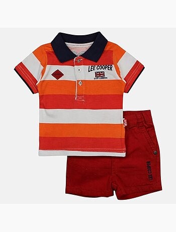 Lee Cooper - Completo neonato maschio polo a maniche corte e pantaloncino