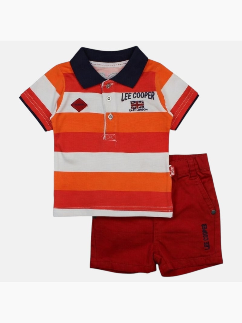 Lee Cooper - Completo neonato maschio polo a maniche corte e pantaloncino Rosso - Kiabi