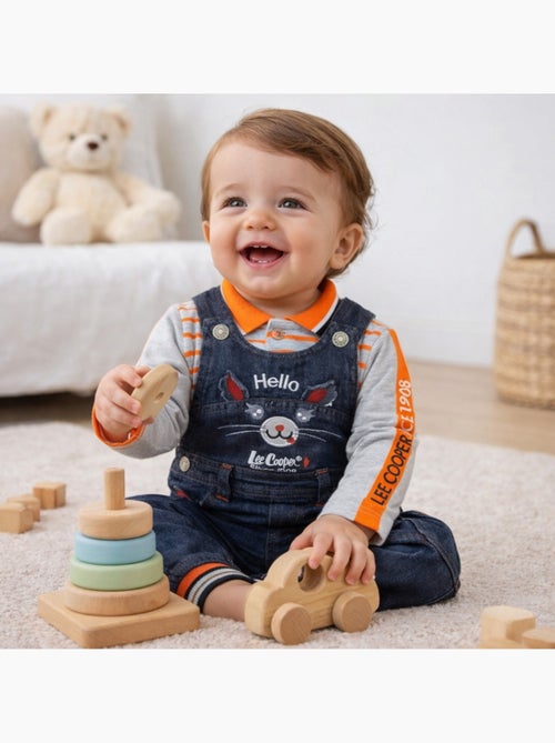 Lee Cooper - Completo polo a maniche lunghe con salopette neonato - Kiabi