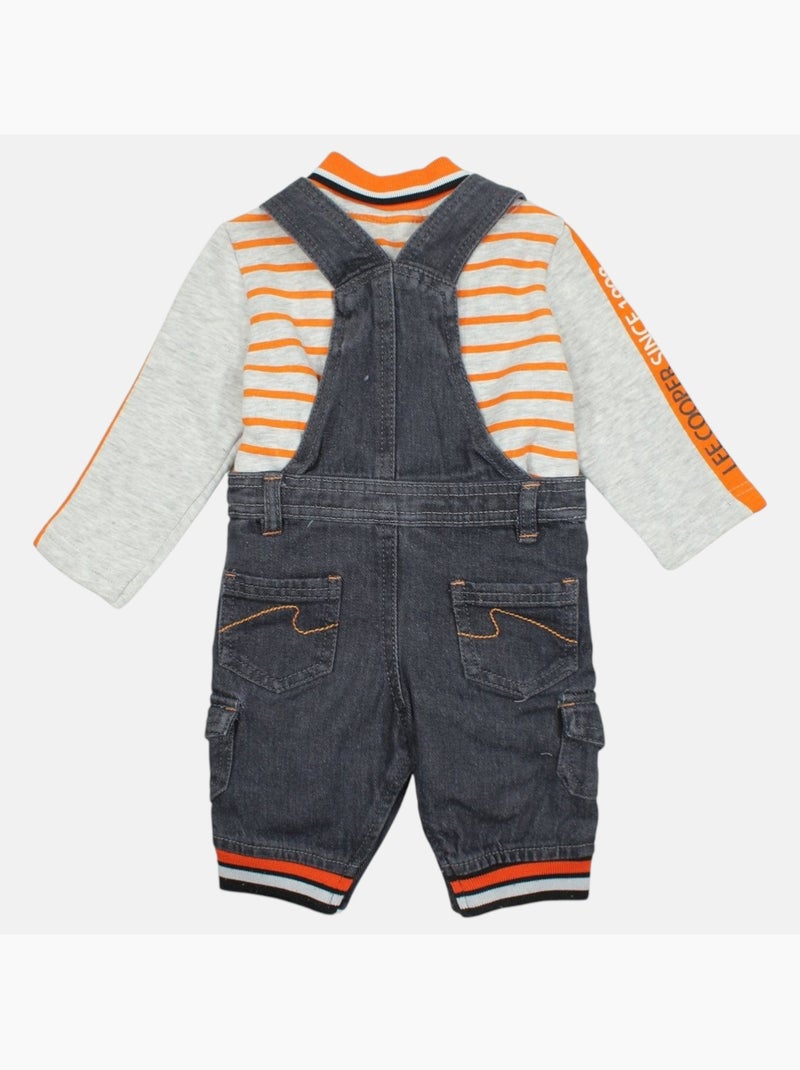 Lee Cooper - Completo polo a maniche lunghe con salopette neonato Arancione - Kiabi