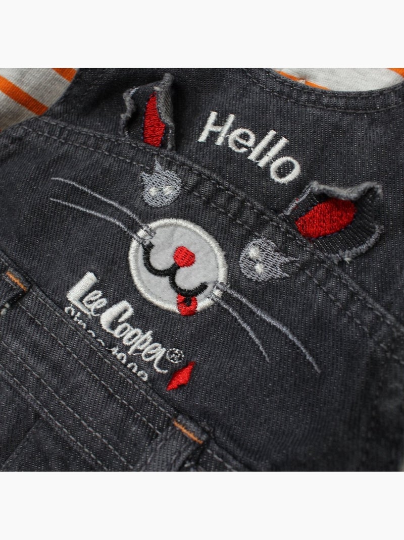Lee Cooper - Completo polo a maniche lunghe con salopette neonato Arancione - Kiabi