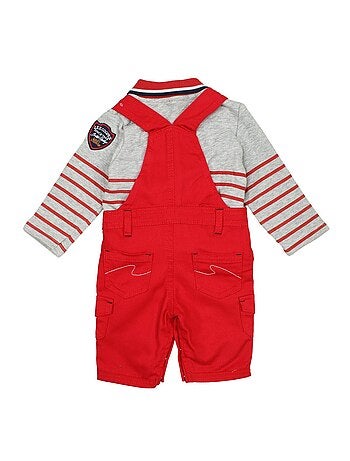Lee Cooper - Completo polo a maniche lunghe con salopette neonato