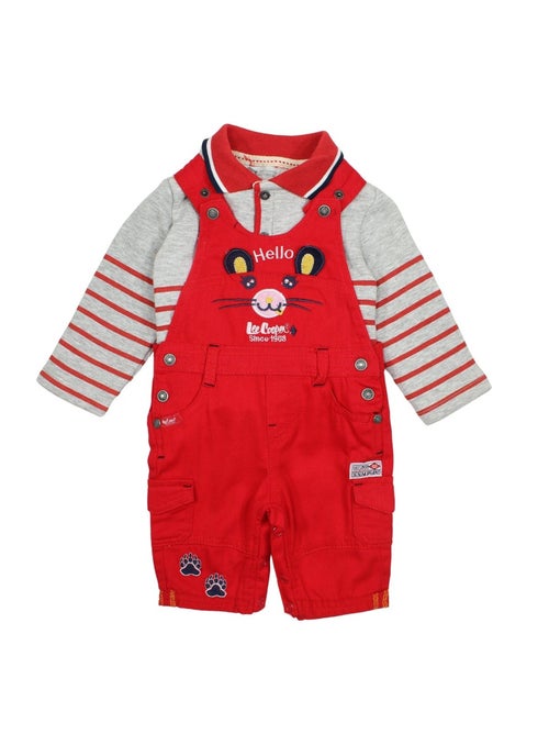 Lee Cooper - Completo polo a maniche lunghe con salopette neonato - Kiabi