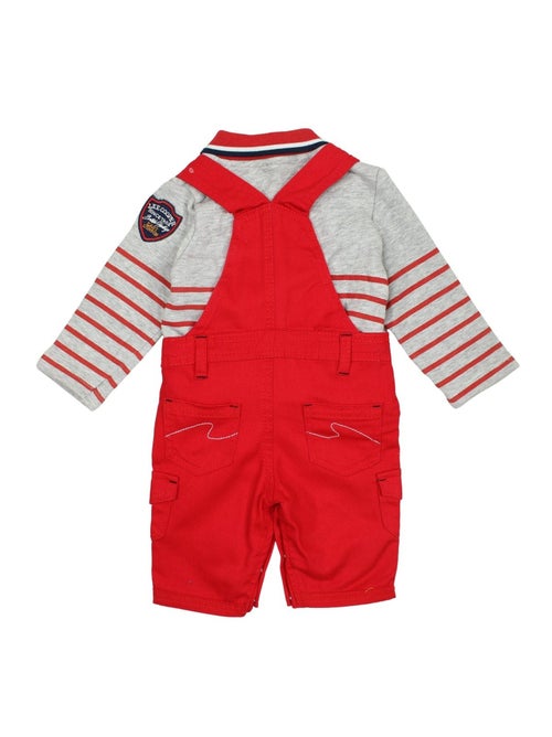 Lee Cooper - Completo polo a maniche lunghe con salopette neonato - Kiabi