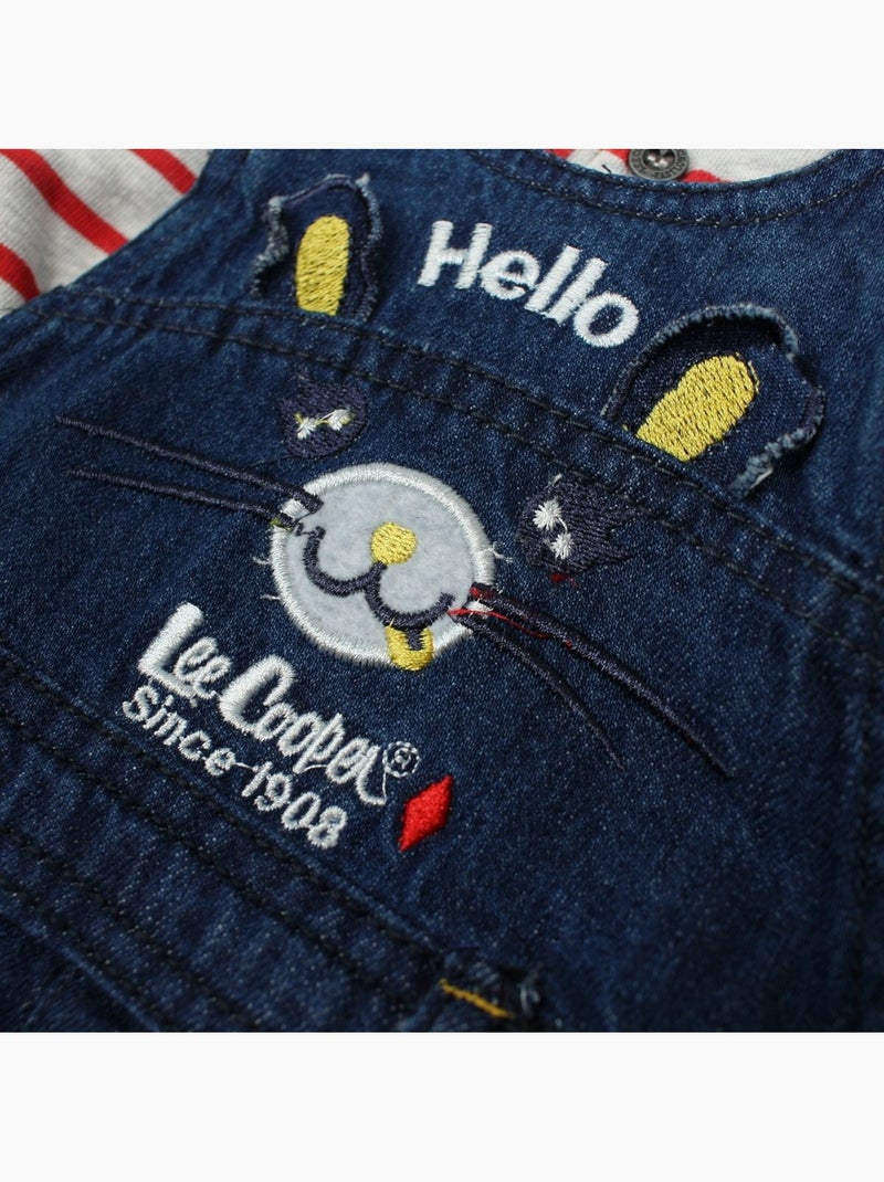 Lee Cooper - Completo polo a maniche lunghe con salopette neonato Rosso - Kiabi